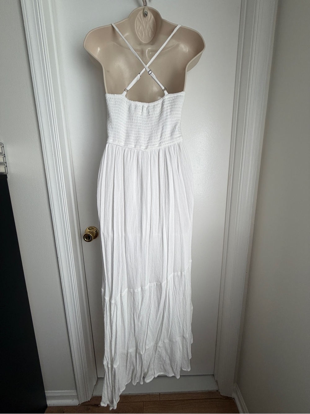 Hollister White Crochet Asymmetrical Dress (Size Large) - Picture 2 of 4